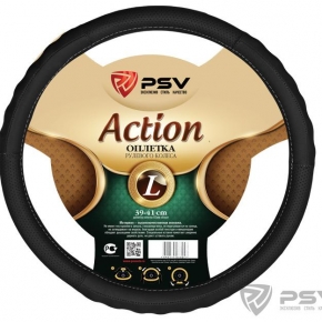 Оплётка на руль  PSV ACTION Fiber (Черный) L