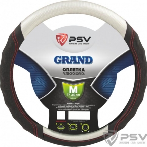 Оплётка на руль PSV GRAND  (Сильвер/Отстрочка красная) M